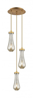 Owego - 3 Light - 13 inch - Brushed Brushed Brass - Multi Pendant (3442|113-451-1P-BB-G451-4ME)