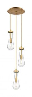 Owego - 3 Light - 13 inch - Brushed Brass - Multi Pendant (3442|113-451-1P-BB-G451-4CL)