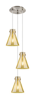 Newton Cone - 3 Light - 16 inch - Brushed Satin Nickel - Multi Pendant (3442|113-410-1PS-SN-G411-8ME)