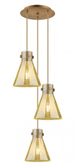 Newton Cone - 3 Light - 16 inch - Brushed Brass - Multi Pendant (3442|113-410-1PS-BB-G411-8ME)