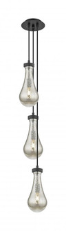 Owego - 3 Light - 7 inch - Matte Black - Multi Pendant (3442|103-451-1P-BK-G451-5ME)