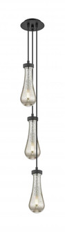Owego - 3 Light - 7 inch - Brushed Matte Black - Multi Pendant (3442|103-451-1P-BK-G451-4ME)