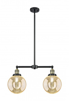 Beacon - 2 Light - 25 inch - Black Antique Brass - Stem Hung - Adjustable Island Light (3442|209-BAB-G208-8)