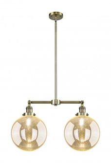 Beacon - 2 Light - 25 inch - Antique Brass - Stem Hung - Adjustable Island Light (3442|209-AB-G208-10)