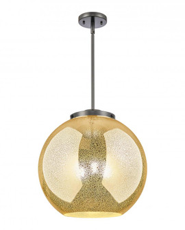 Athens - 3 Light - 16 inch - Matte Black - Stem hung - Pendant (3442|221-3S-BK-G128-16)