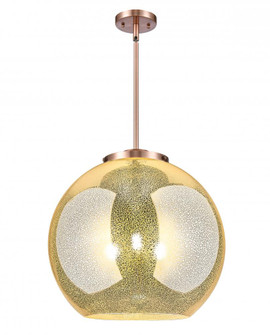 Athens - 3 Light - 18 inch - Antique Copper - Stem hung - Pendant (3442|221-3S-AC-G128-18)