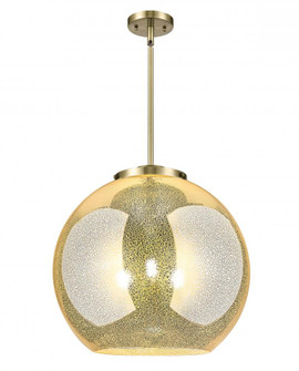 Athens - 3 Light - 18 inch - Antique Brass - Stem hung - Pendant (3442|221-3S-AB-G128-18)