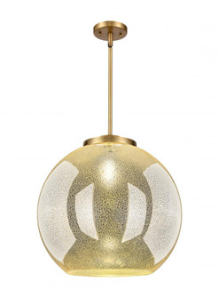 Athens - 1 Light - 18 inch - Brushed Brass - Stem Hung - Pendant (3442|221-1S-BB-G128-18)