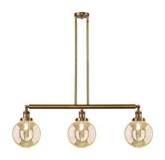 Beacon - 3 Light - 41 inch - Brushed Brass - Stem Hung - Adjustable Island Light (3442|213-BB-G208-8)