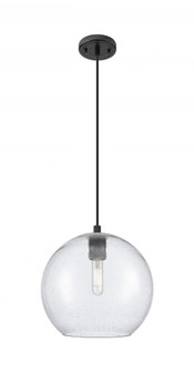 Crown Point - 1 Light - 10 inch - Matte Black - Cord Hung - Pendant (3442|434-1P-BK-G124-10)