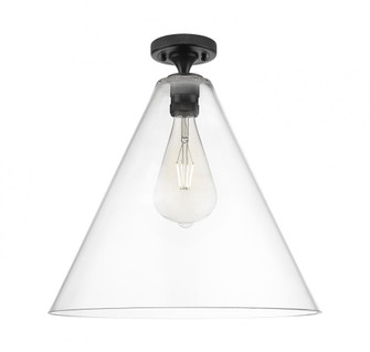Crown Point - 1 Light - 16 inch - Matte Black - Flush Mount (3442|434-1F-BK-GBC-162)