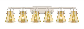 Pilaster II Cone - 6 Light - 46 inch - Satin Nickel - Bath Vanity Light (3442|423-6W-SN-G411-6ME)