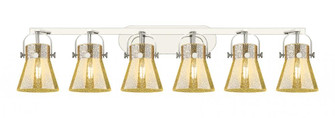 Pilaster II Cone - 6 Light - 46 inch - Polished Nickel - Bath Vanity Light (3442|423-6W-PN-G411-6ME)