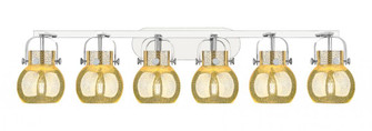 Pilaster II Sphere - 6 Light - 46 inch - Polished Nickel - Bath Vanity Light (3442|423-6W-PN-G410-6ME)