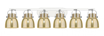 Pilaster II Bell - 6 Light - 46 inch - Polished Chrome - Bath Vanity Light (3442|423-6W-PC-G412-6ME)