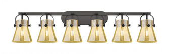 Pilaster II Cone - 6 Light - 46 inch - Matte Black - Bath Vanity Light (3442|423-6W-BK-G411-6ME)