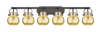 Pilaster II Sphere - 6 Light - 46 inch - Matte Black - Bath Vanity Light (3442|423-6W-BK-G410-6ME)