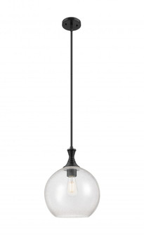 Astor - 1 Light - 12 inch - Matte Black - Mini Pendant (3442|415-1S-BK-G124-12)