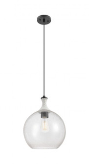 Astor - 1 Light - 12 inch - Matte Black - Cord hung - Mini Pendant (3442|415-1PR-BK-G124-12)