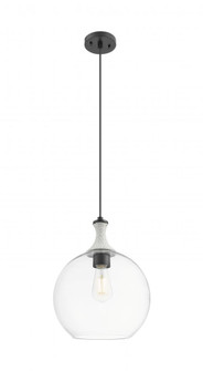 Astor - 1 Light - 12 inch - Matte Black - Cord hung - Mini Pendant (3442|415-1PR-BK-G122-12)
