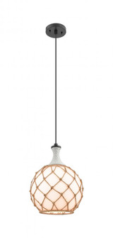 Astor - 1 Light - 10 inch - Matte Black - Cord hung - Mini Pendant (3442|415-1PR-BK-G121-10RB)