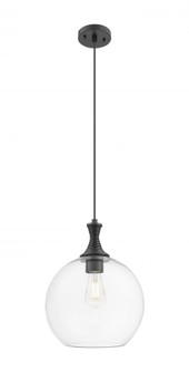 Astor - 1 Light - 12 inch - Matte Black - Cord hung - Mini Pendant (3442|415-1P-BK-G122-12)