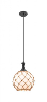 Astor - 1 Light - 10 inch - Matte Black - Cord hung - Mini Pendant (3442|415-1P-BK-G121-10RB)