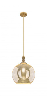 Astor - 1 Light - 12 inch - Brushed Brass - Cord hung - Mini Pendant (3442|415-1P-BB-G128-12)