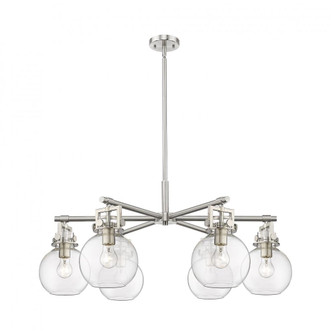 Newton Sphere - 6 Light - 26 inch - Satin Nickel - Chandelier (3442|411-6CR-SN-G410-7CL)
