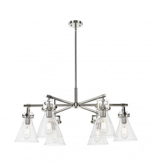 Newton Cone - 6 Light - 26 inch - Polished Nickel - Chandelier (3442|411-6CR-PN-G411-7SDY)