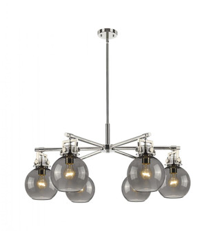 Newton Sphere - 6 Light - 26 inch - Polished Nickel - Chandelier (3442|411-6CR-PN-G410-7SM)