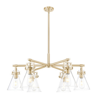 Newton Cone - 6 Light - 26 inch - Champagne Bronze - Chandelier (3442|411-6CR-CB-G411-7CL)