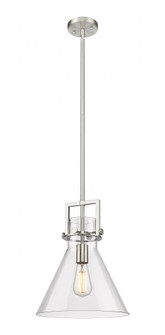 Newton Cone - 1 Light - 12 inch - Satin Nickel - Mini Pendant (3442|411-1SM-SN-G411-12CL)
