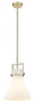 Newton Cone - 1 Light - 10 inch - Champagne Bronze - Stem Hung - Mini Pendant (3442|411-1SM-CB-G411-10WH)