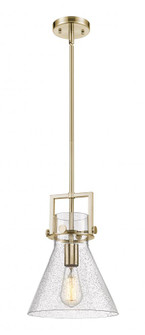 Newton Cone - 1 Light - 10 inch - Champagne Bronze - Stem Hung - Mini Pendant (3442|411-1SM-CB-G411-10SDY)