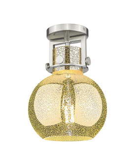 Newton Sphere - 1 Light - 8 inch - Satin Nickel - Semi-Flush Mount (3442|411-1F-SN-G410-8ME)