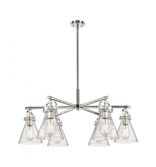 Newton Cone - 6 Light - 26 inch - Polished Nickel - Chandelier (3442|410-6CR-PN-G411-7SDY)
