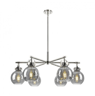 Newton Sphere - 6 Light - 26 inch - Polished Nickel - Chandelier (3442|410-6CR-PN-G410-7SM)