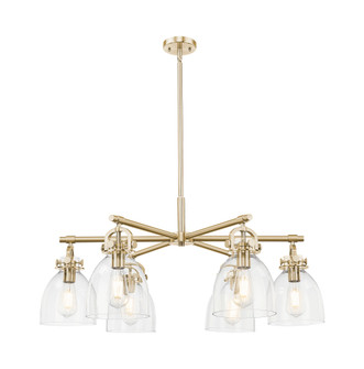 Newton Bell - 6 Light - 26 inch - Champagne Bronze - Chandelier (3442|410-6CR-CB-G412-7CL)