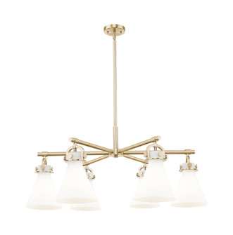Newton Cone - 6 Light - 26 inch - Champagne Bronze - Chandelier (3442|410-6CR-CB-G411-7WH)
