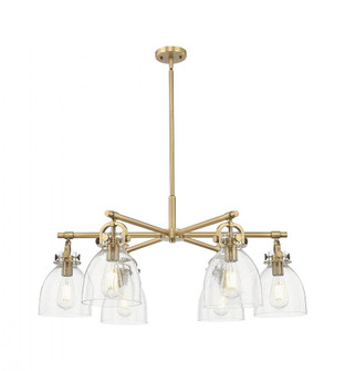 Newton Bell - 6 Light - 26 inch - Brushed Brass - Chandelier (3442|410-6CR-BB-G412-7SDY)