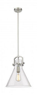Newton Cone - 1 Light - 12 inch - Satin Nickel - Mini Pendant (3442|410-1SM-SN-G411-12CL)