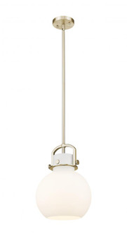 Newton Sphere - 1 Light - 10 inch - Champagne Bronze - Stem Hung - Mini Pendant (3442|410-1SM-CB-G410-10WH)