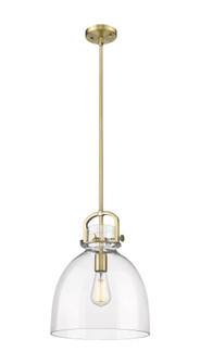 Newton Bell - 1 Light - 12 inch - Brushed Brass - Mini Pendant (3442|410-1SM-BB-G412-12CL)