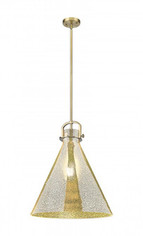 Newton Cone - 1 Light - 18 inch - Brushed Brass - Pendant (3442|410-1SL-BB-G411-18ME)