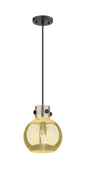 Newton Sphere - 1 Light - 8 inch - Matte Black - Cord hung - Mini Pendant (3442|410-1PS-BK-G410-8ME)