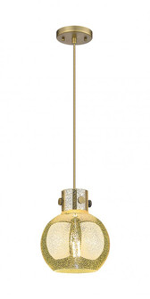 Newton Sphere - 1 Light - 8 inch - Brushed Brass - Cord hung - Mini Pendant (3442|410-1PS-BB-G410-8ME)