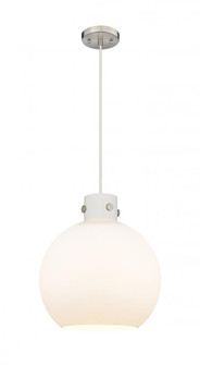 Newton Sphere - 1 Light - 14 inch - Satin Nickel - Cord hung - Pendant (3442|410-1PM-SN-G410-14WH)