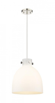 Newton Bell - 1 Light - 12 inch - Polished Nickel - Cord hung - Pendant (3442|410-1PM-PN-G412-12WH)