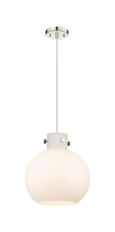 Newton Sphere - 1 Light - 12 inch - Polished Nickel - Cord hung - Mini Pendant (3442|410-1PM-PN-G410-12WH)